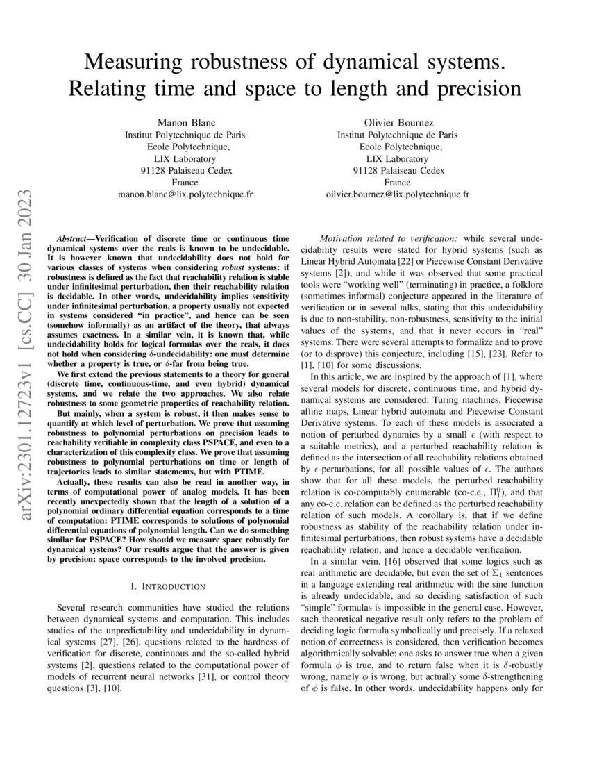 Measuring robustness of dynamical systems. Relating time and space to