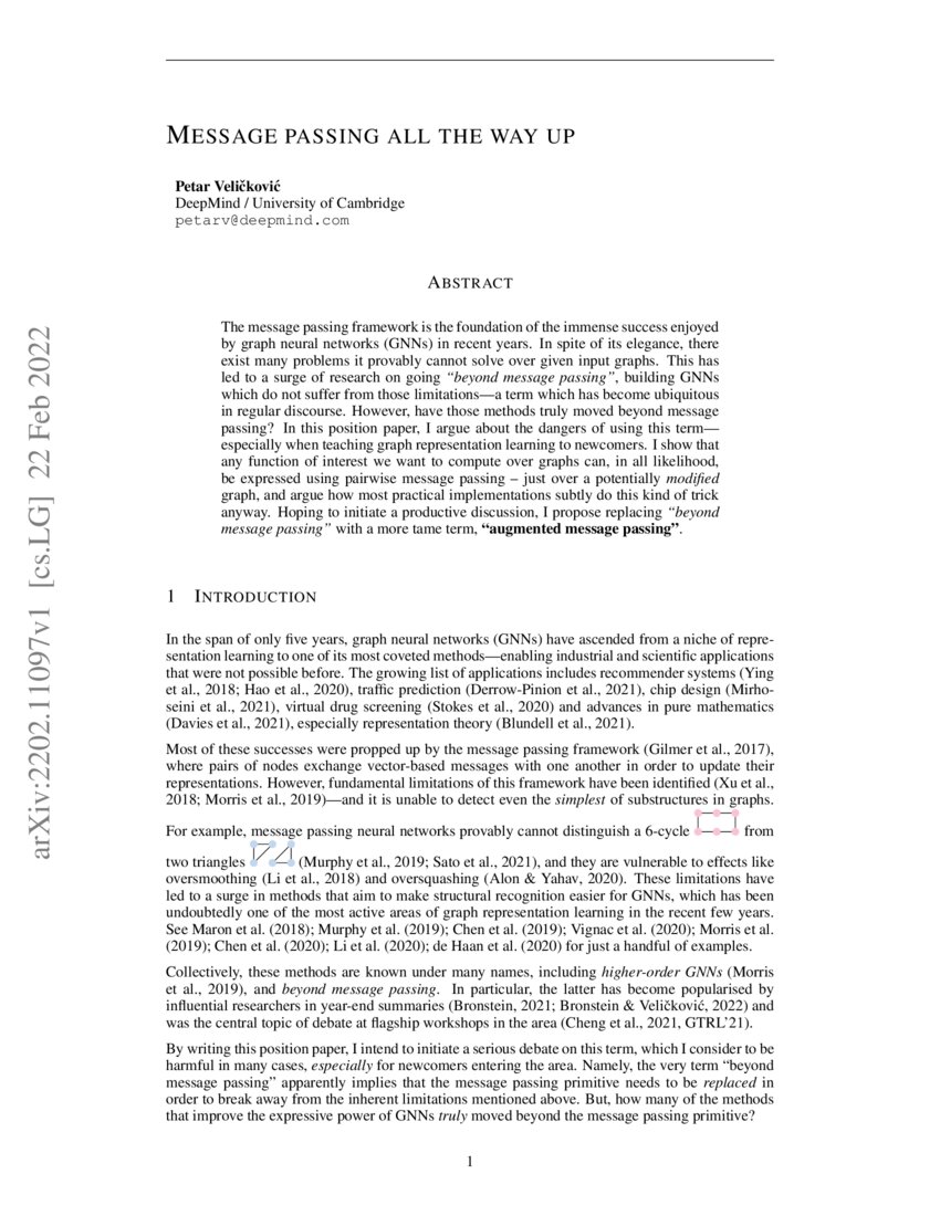 Message passing all the way up DeepAI