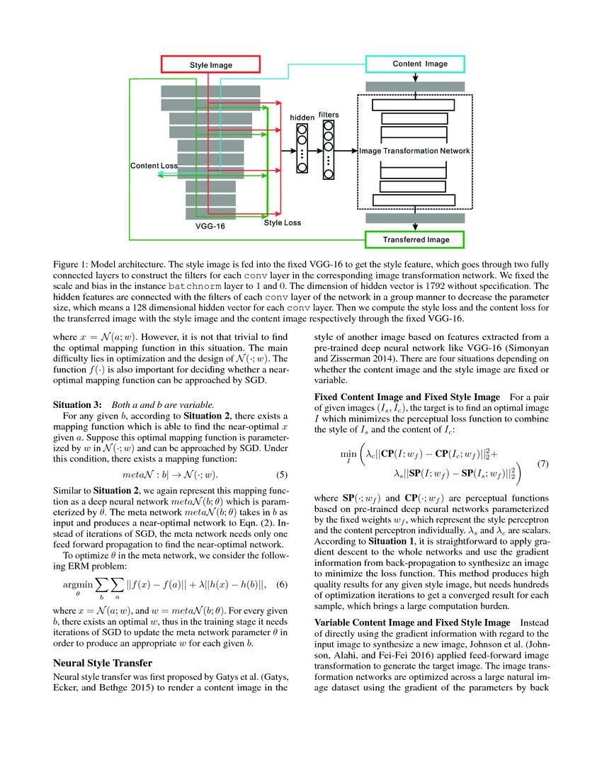 Meta Networks for Neural Style Transfer | DeepAI