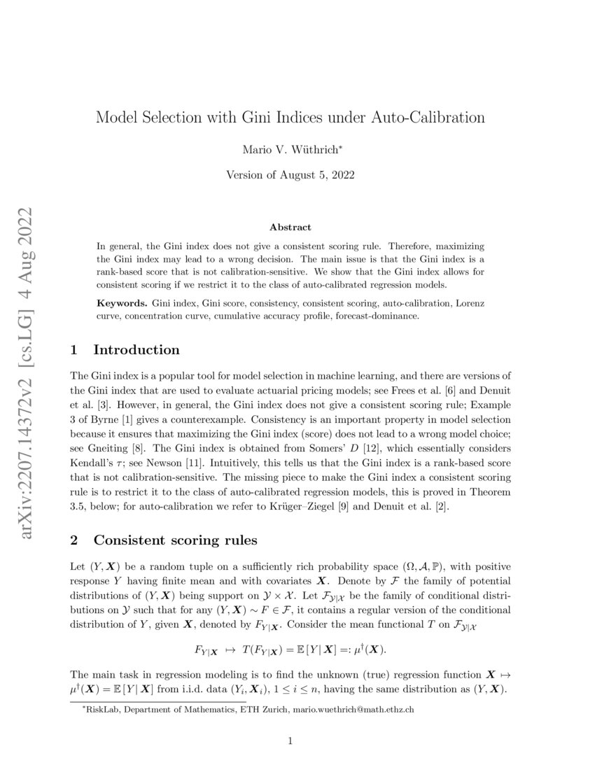 Model selection with Gini indices under autocalibration DeepAI