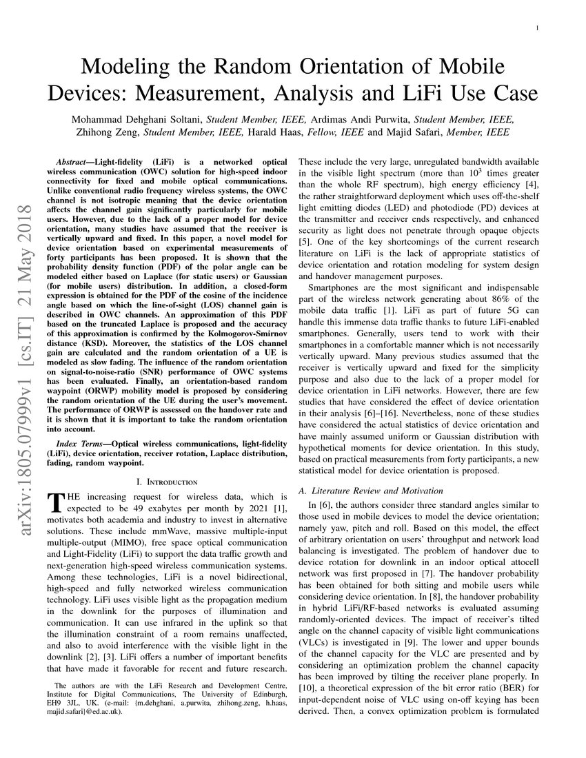 Modeling the Random Orientation of Mobile Devices: Measurement ...