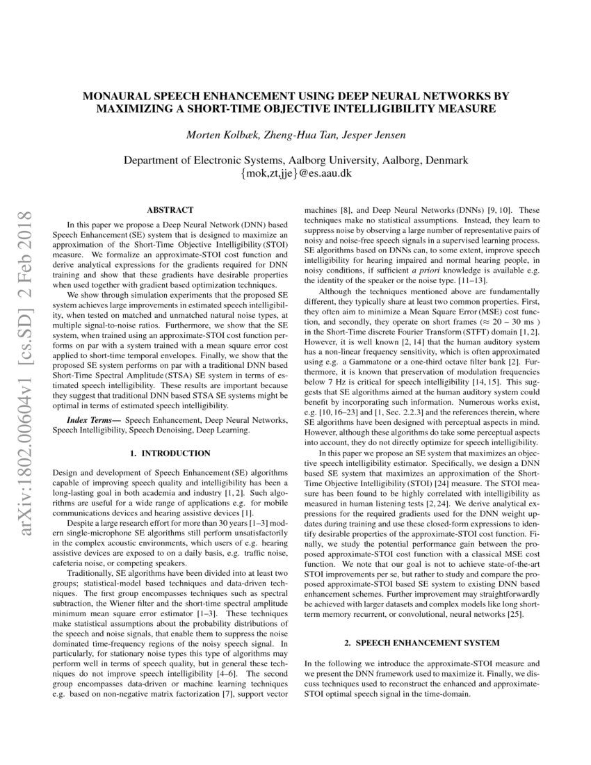 Monaural Speech Enhancement using Deep Neural Networks by Maximizing a