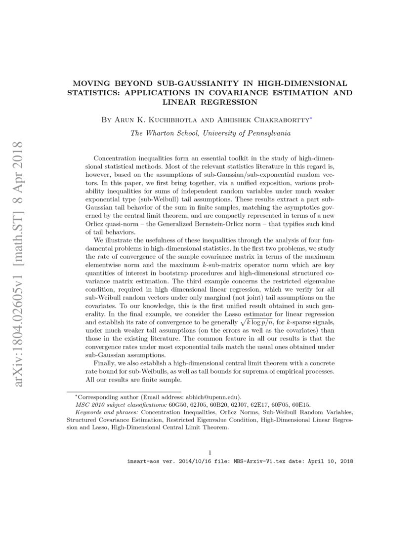 Moving Beyond SubGaussianity in HighDimensional Statistics
