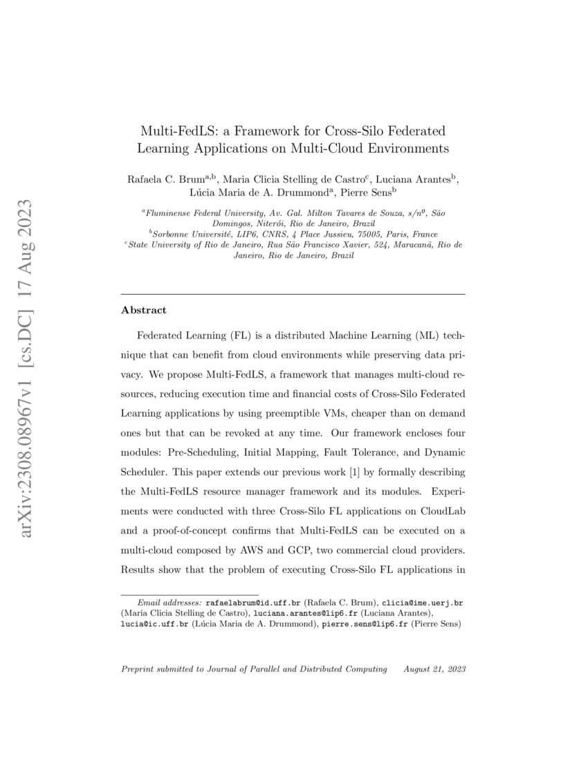 Multi-FedLS: a Framework for Cross-Silo Federated Learning Applications ...