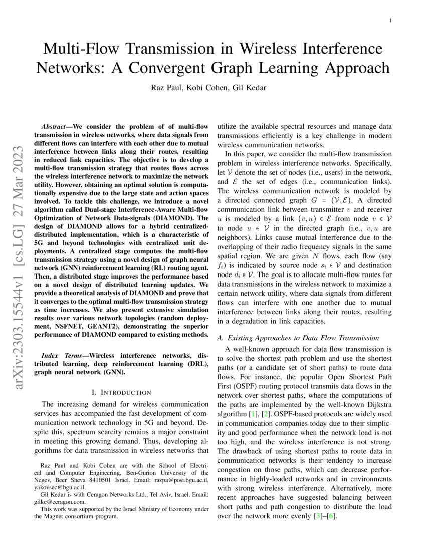 MultiFlow Transmission in Wireless Interference Networks A Convergent