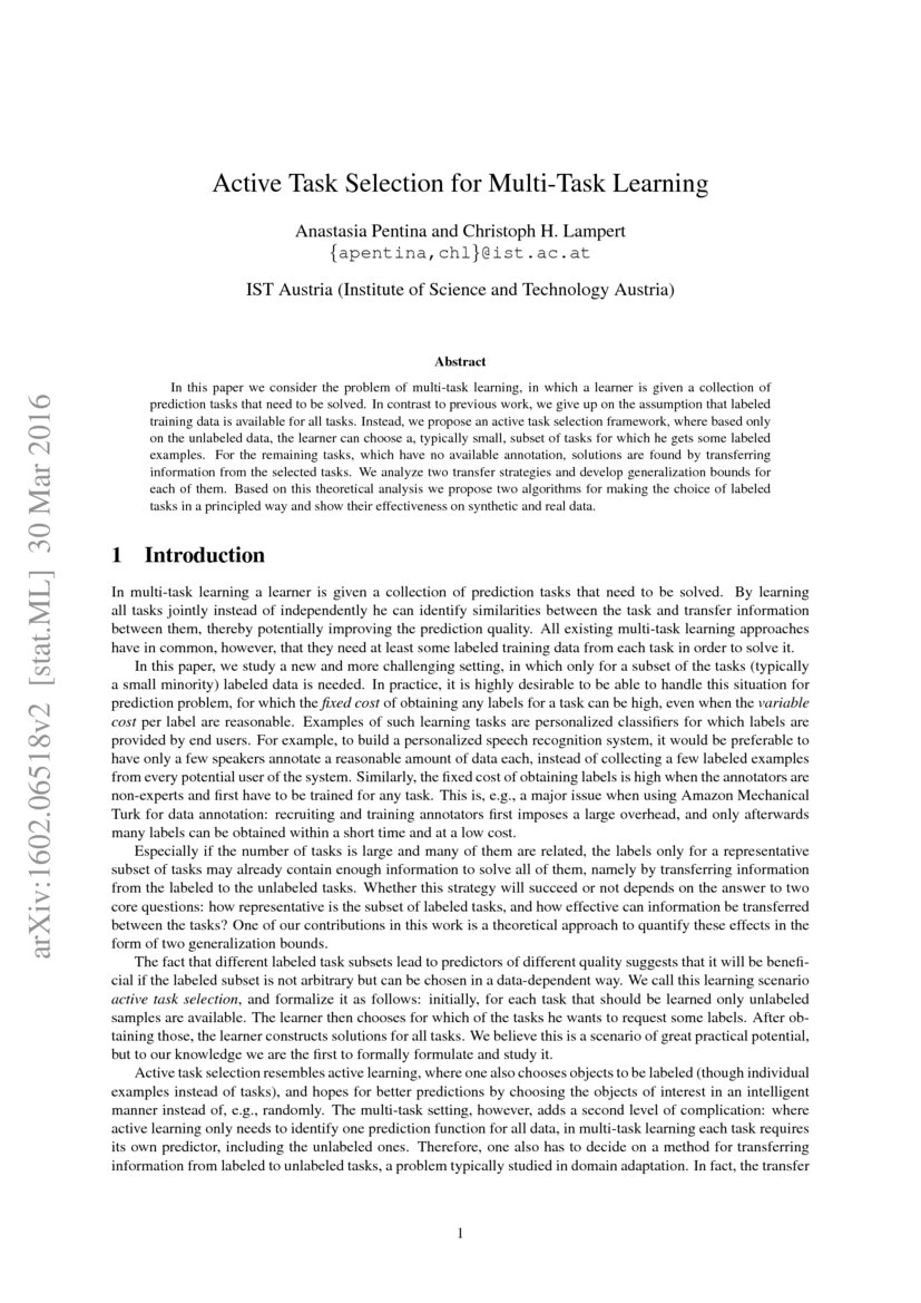 MultiTask Learning with Labeled and Unlabeled Tasks DeepAI