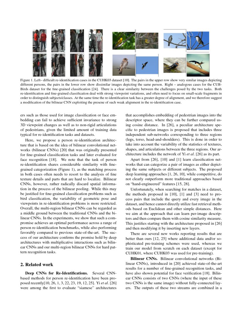 Multiregion Bilinear Convolutional Neural Networks for Person Re