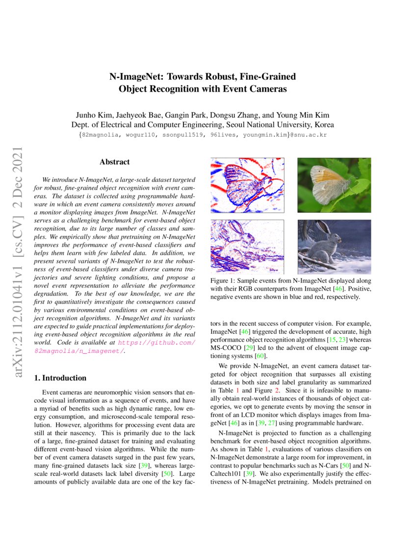 Towards Robust, FineGrained Object Recognition with Event