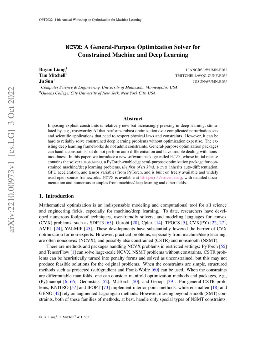 NCVX A GeneralPurpose Optimization Solver for Constrained Machine and