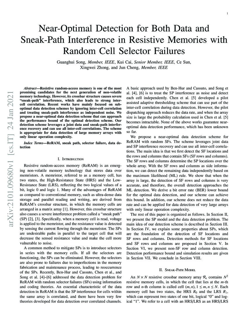 NearOptimal Detection for Both Data and SneakPath Interference in
