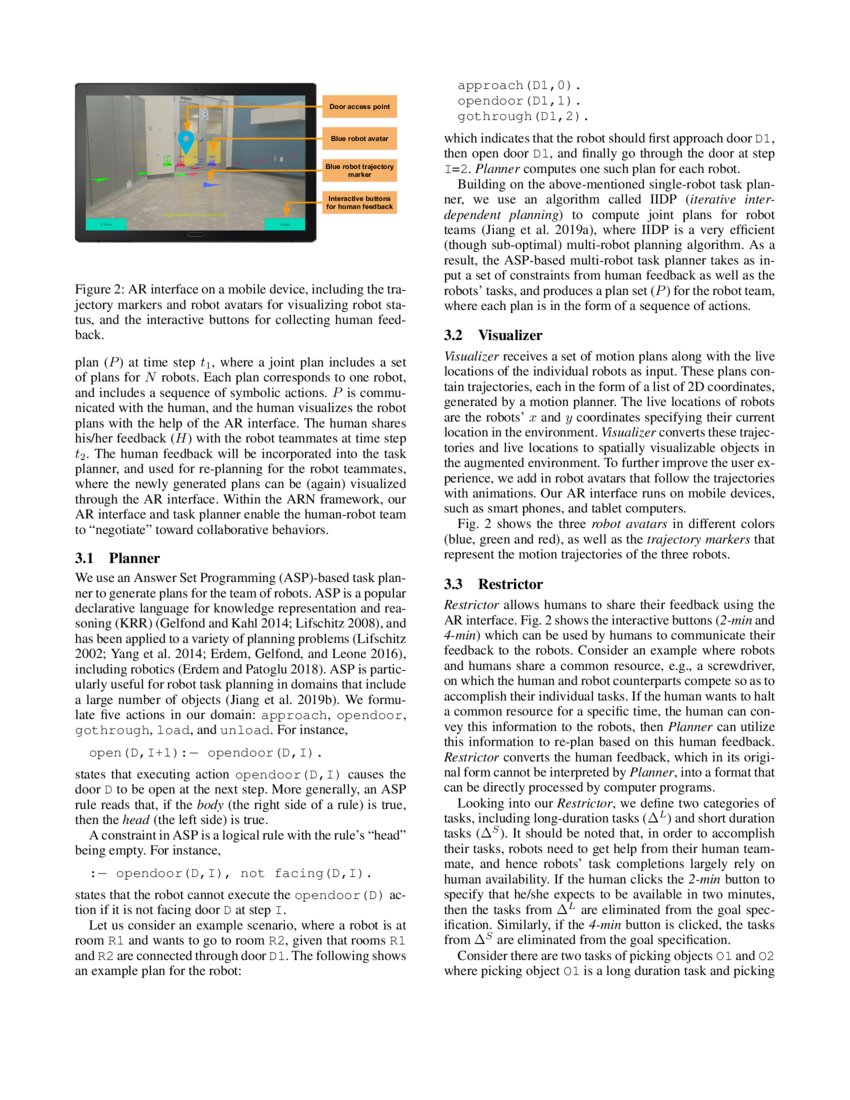 Negotiation-based Human-Robot Collaboration via Augmented Reality | DeepAI
