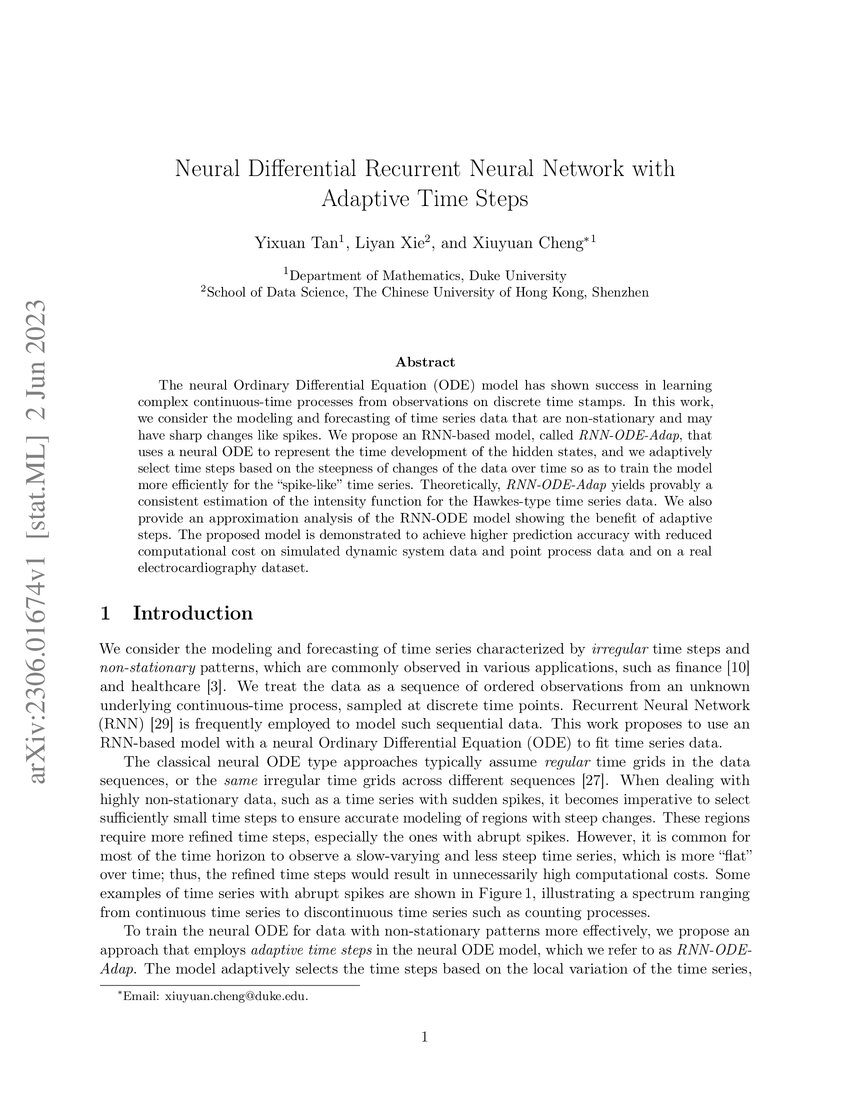 Neural Differential Recurrent Neural Network with Adaptive Time Steps DeepAI