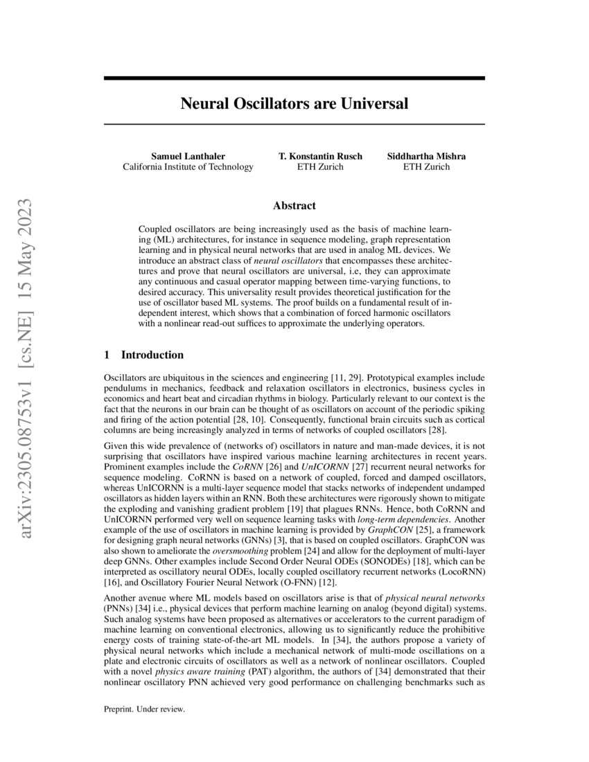 Neural Oscillators are Universal DeepAI