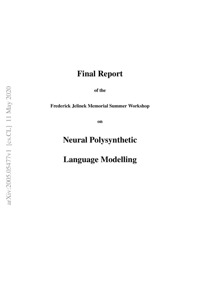 Neural Polysynthetic Language Modelling | DeepAI