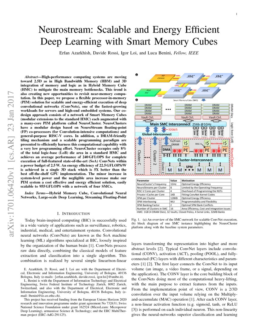 Neurostream: Scalable and Energy Efficient Deep Learning with Smart ...