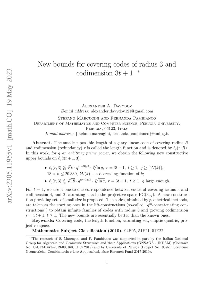 New bounds for covering codes of radius 3 and codimension 3t+1 DeepAI