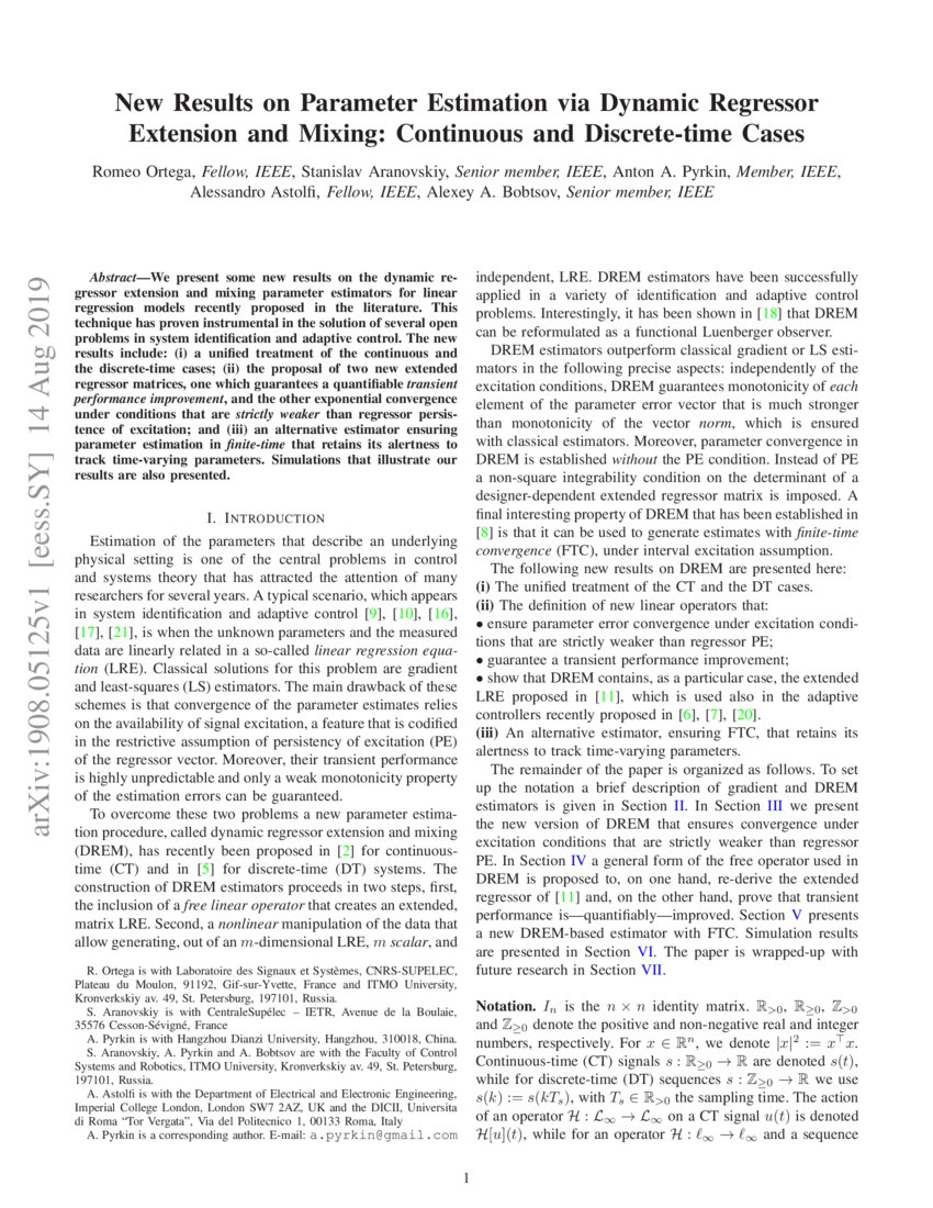 New Results on Parameter Estimation via Dynamic Regressor Extension and
