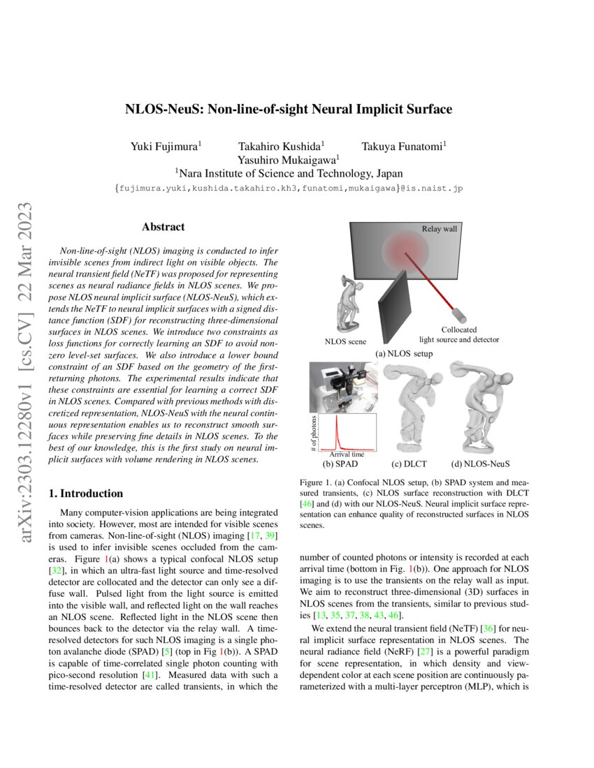NLOS-NeuS: Non-line-of-sight Neural Implicit Surface | DeepAI