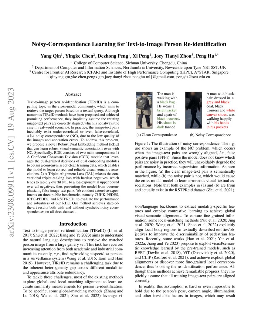 NoisyCorrespondence Learning for TexttoImage Person Re