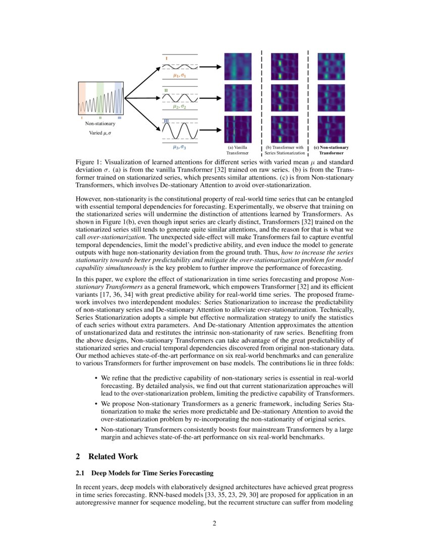 Nonstationary Transformers Rethinking the Stationarity in Time Series