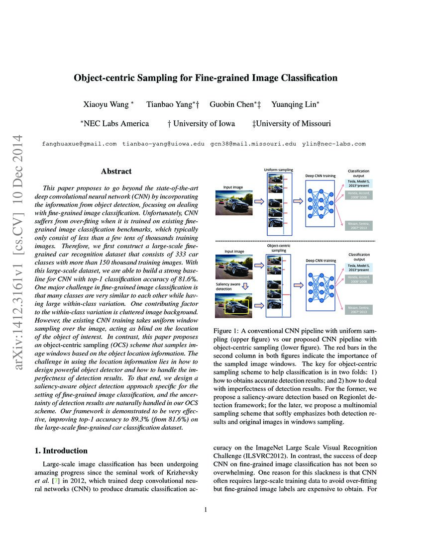 Objectcentric Sampling for Finegrained Image Classification DeepAI