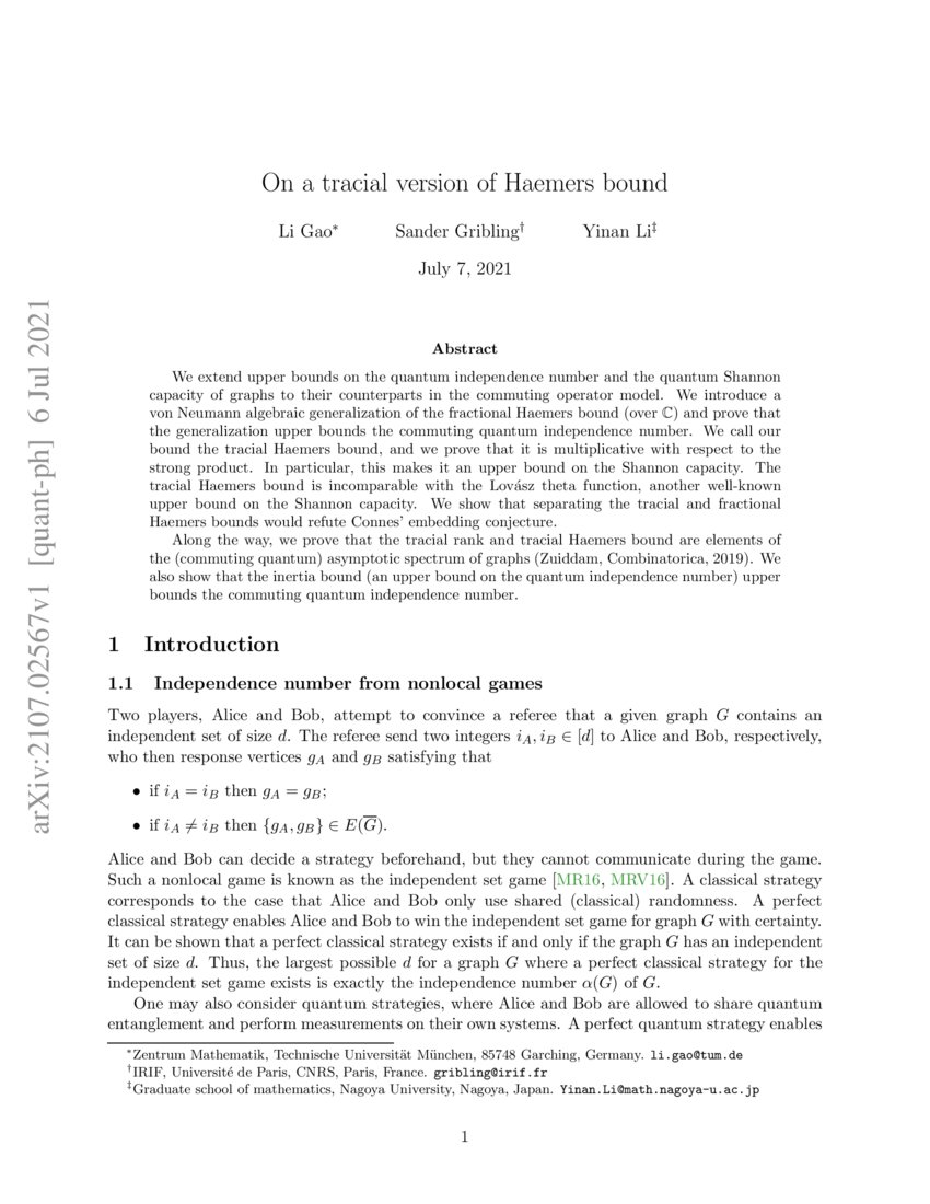 On a tracial version of Haemers bound DeepAI