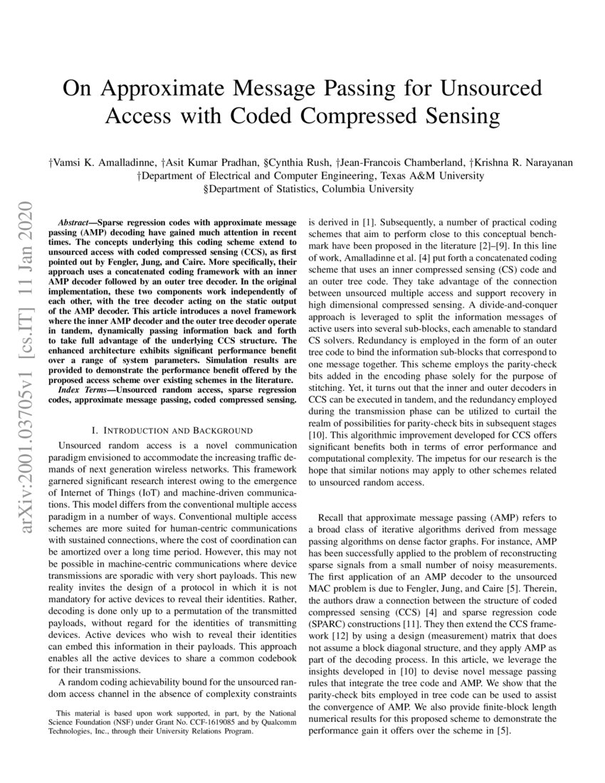 On Approximate Message Passing for Unsourced Access with Coded