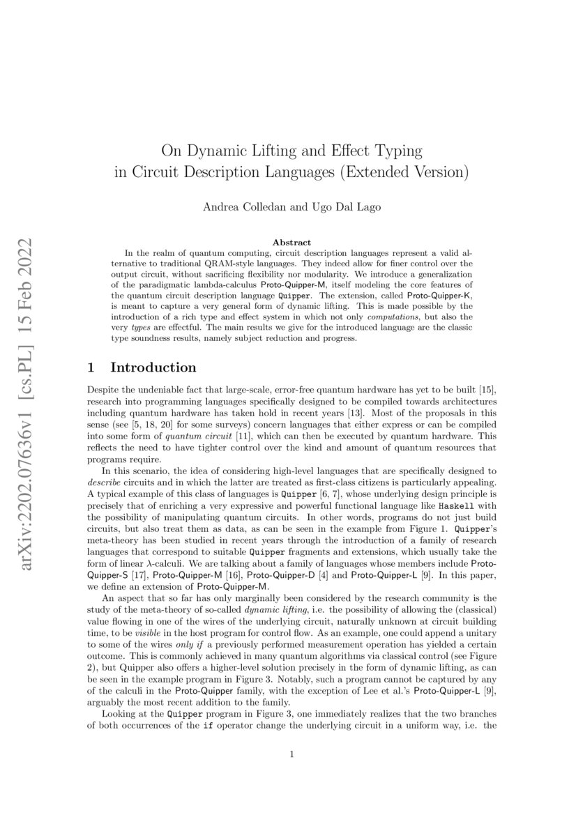 On Dynamic Lifting and Effect Typing in Circuit Description Languages