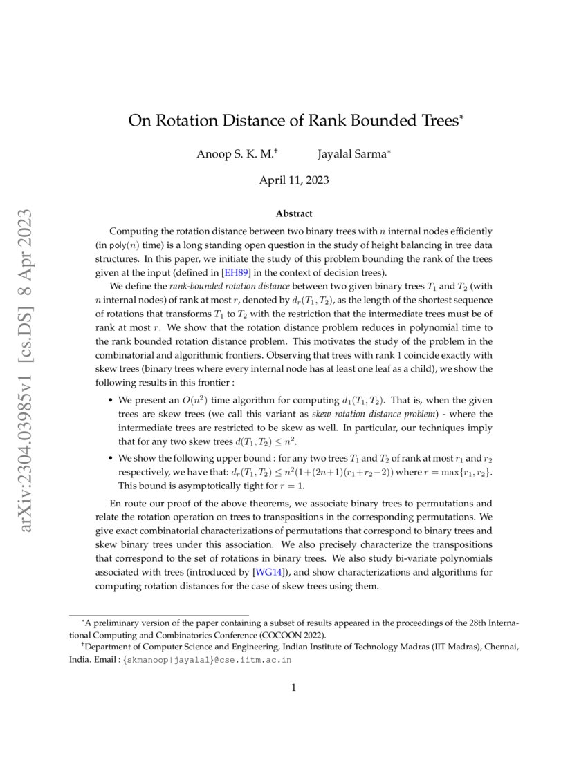 On Rotation Distance of Rank Bounded Trees | DeepAI