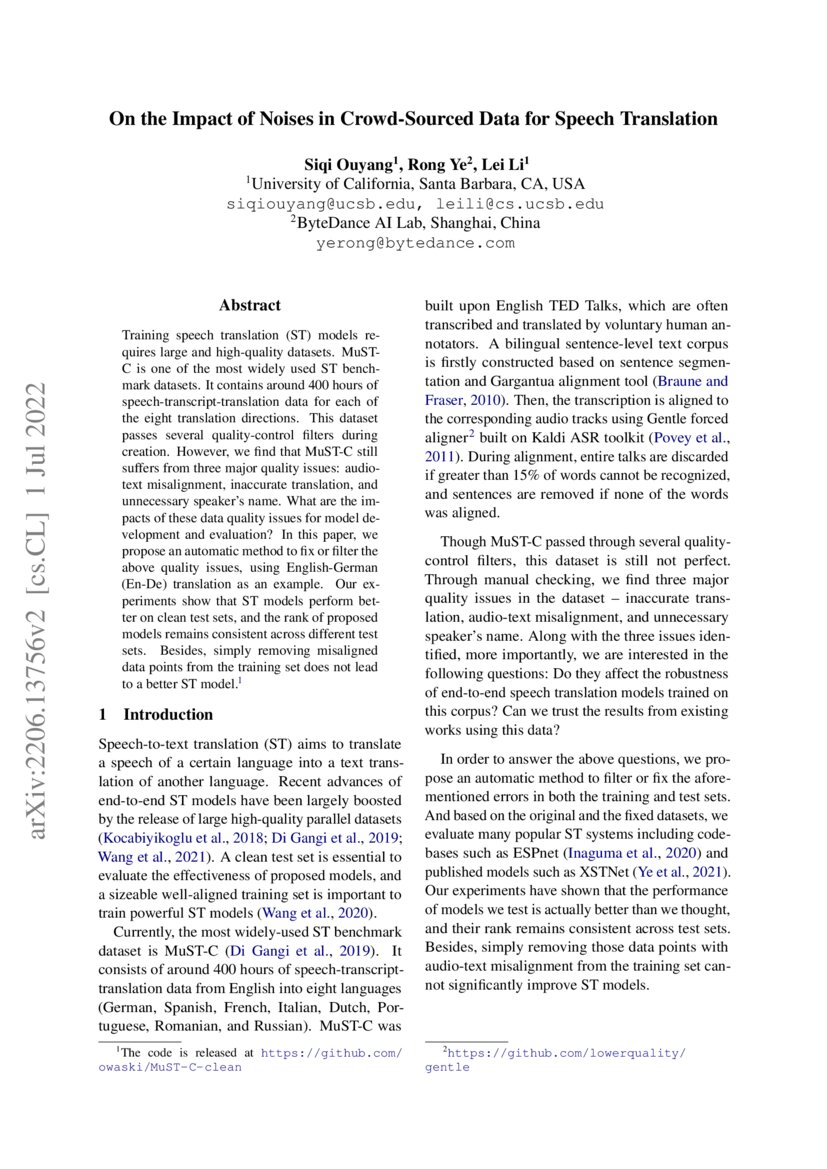 On the Impact of Noises in CrowdSourced Data for Speech Translation