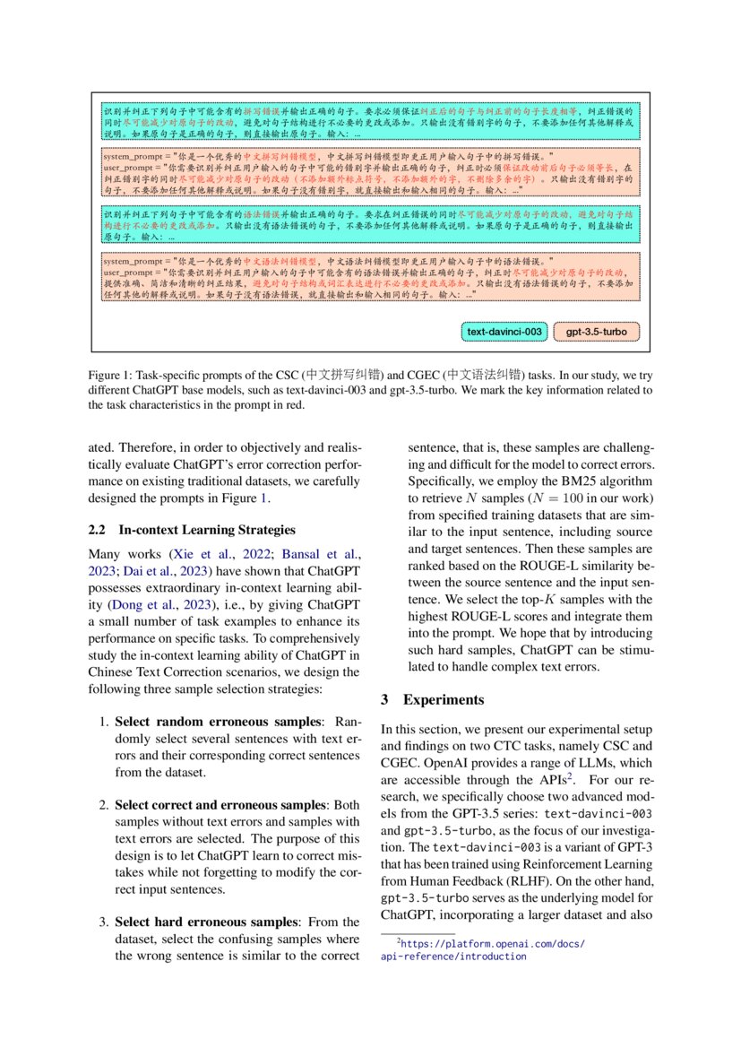 On the (In)Effectiveness of Large Language Models for Chinese Text