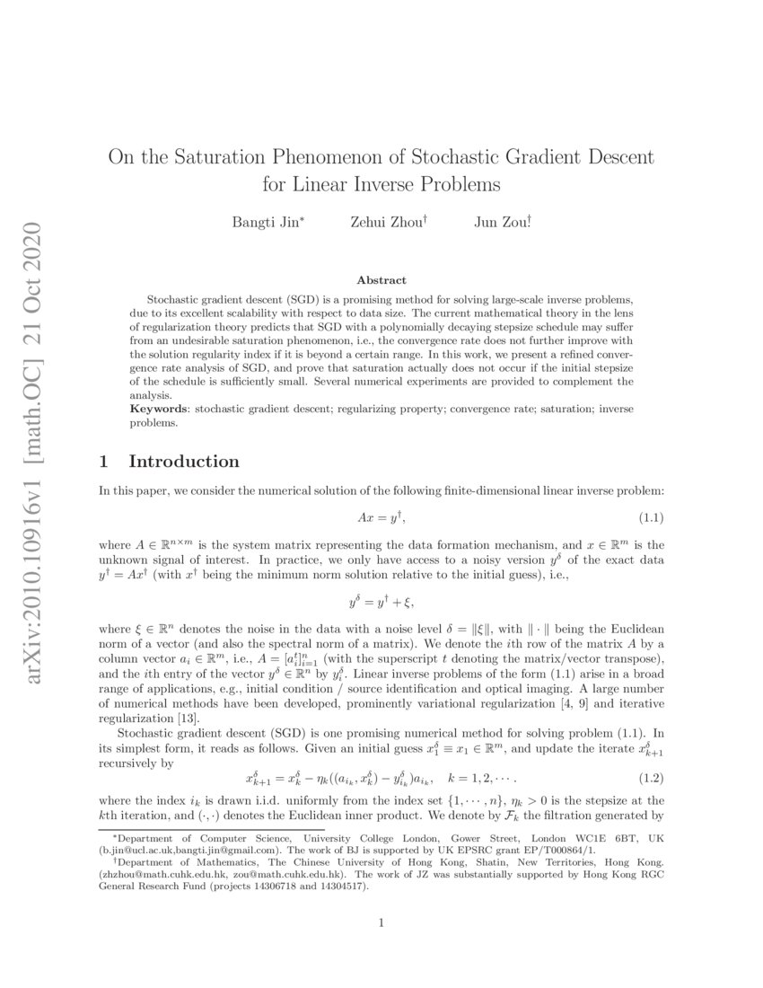 On the Saturation Phenomenon of Stochastic Gradient Descent for Linear ...