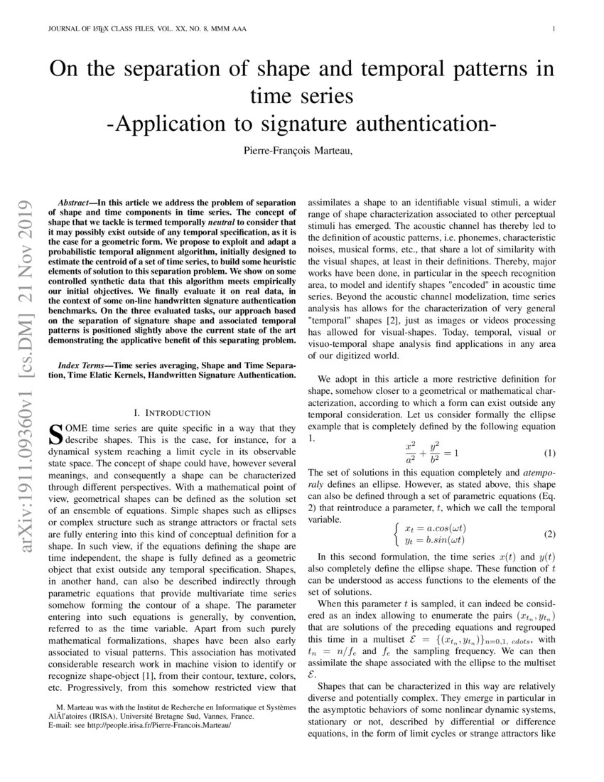 On the separation of shape and temporal patterns in time series ...