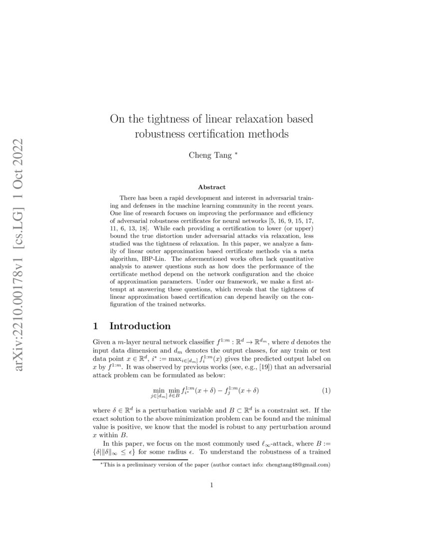 On The Tightness Of Linear Relaxation Based Robustness Certification