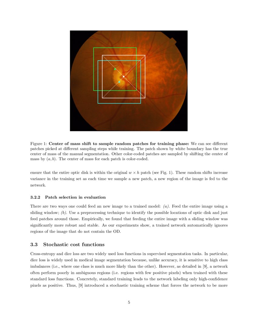 Optic Disc Segmentation using DiskCentered Patch Augmentation DeepAI