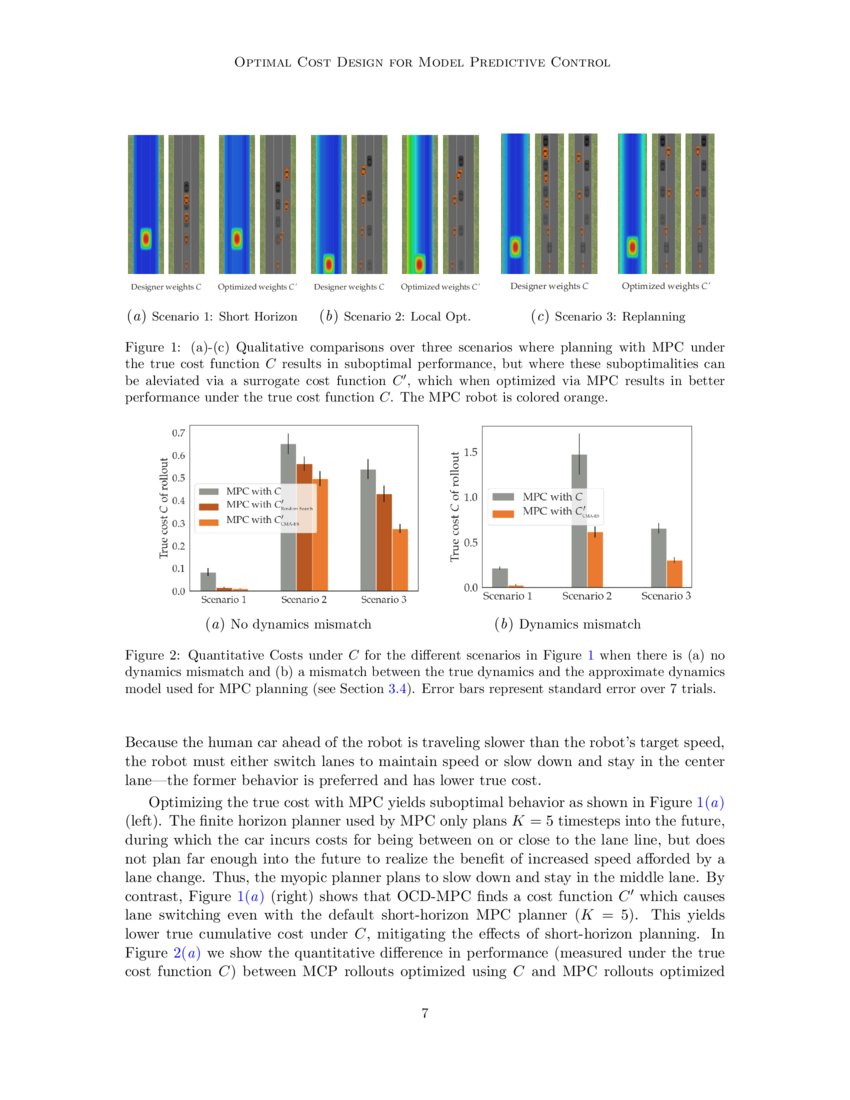 Optimal Cost Design for Model Predictive Control | DeepAI