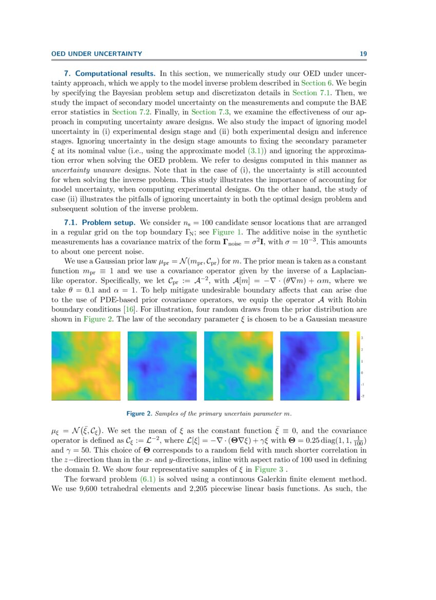 Optimal design of large scale nonlinear bayesian inverse problems under