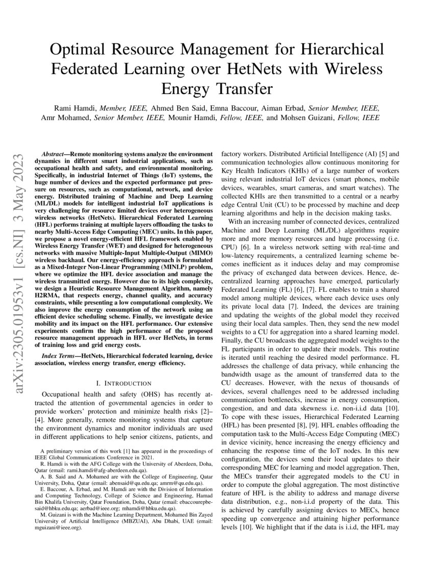 Optimal Resource Management for Hierarchical Federated Learning over ...