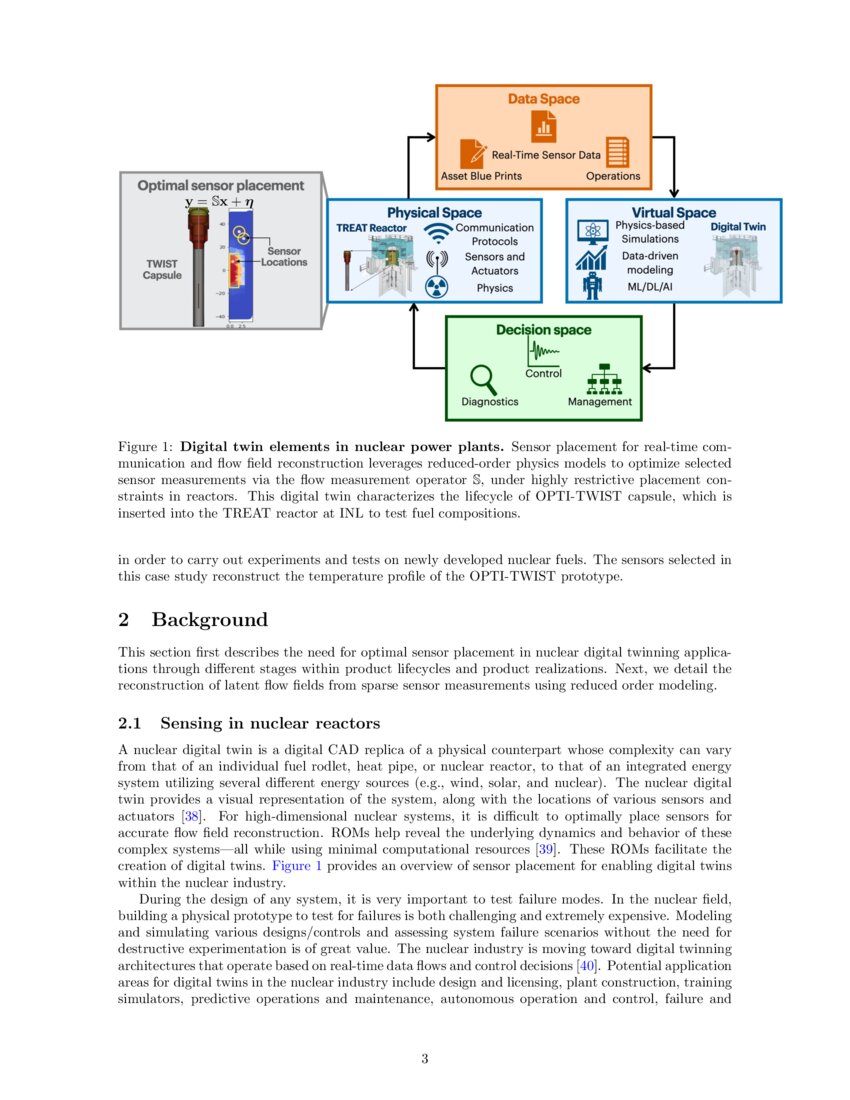 Optimal Sensor Placement with Adaptive Constraints for Nuclear Digital ...