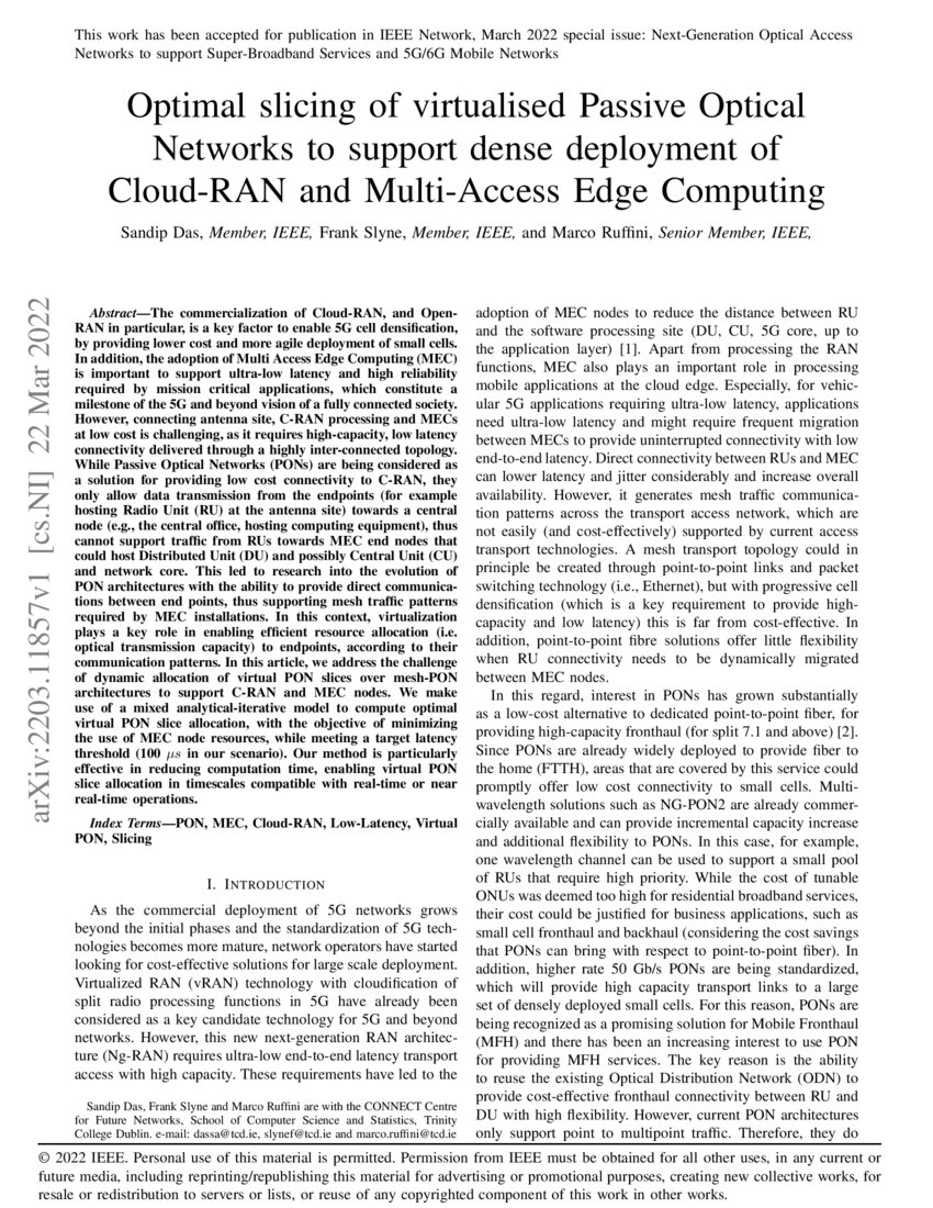 Optimal Slicing of Virtualised Passive Optical Networks to Support