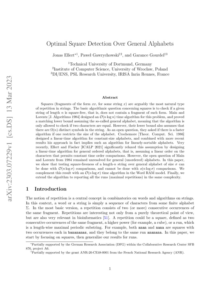 optimal-square-detection-over-general-alphabets-deepai