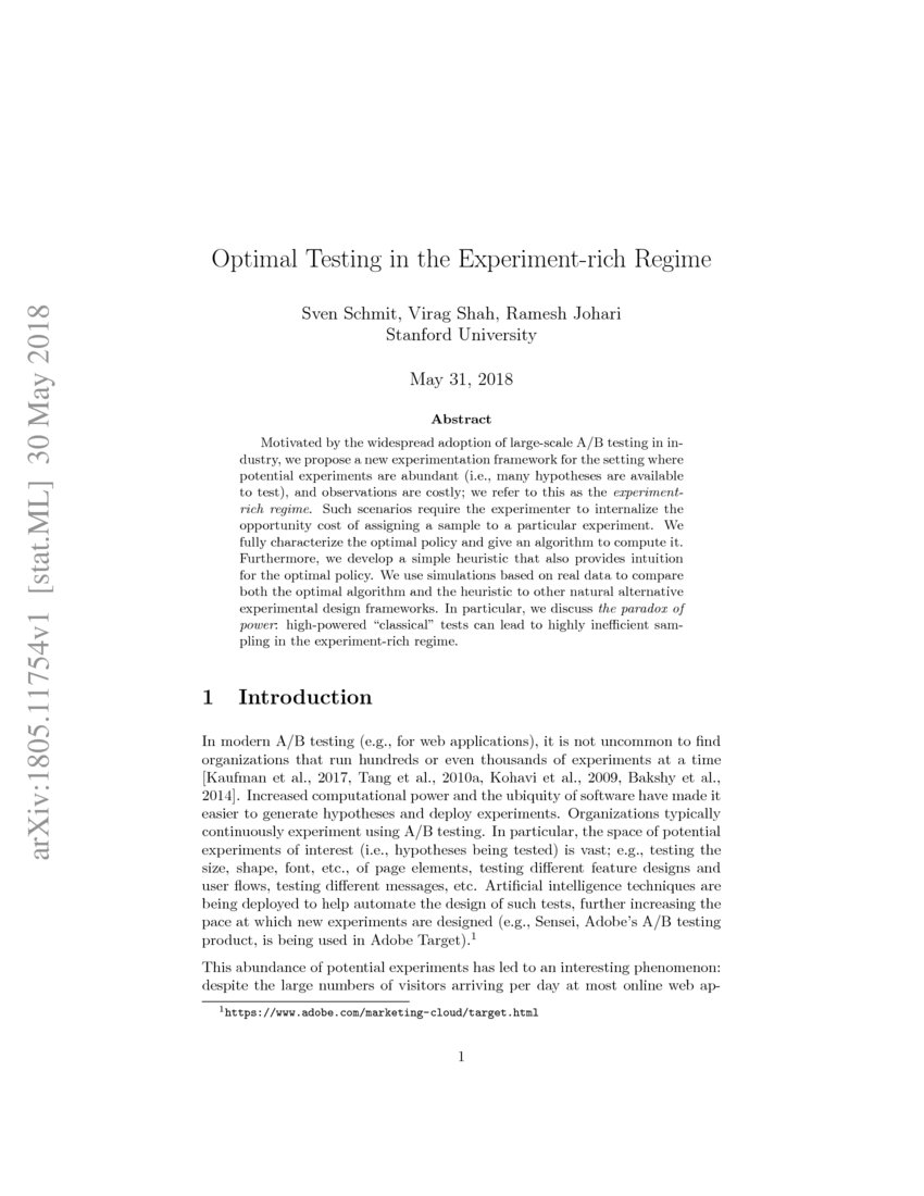 Optimal Testing in the Experimentrich Regime DeepAI