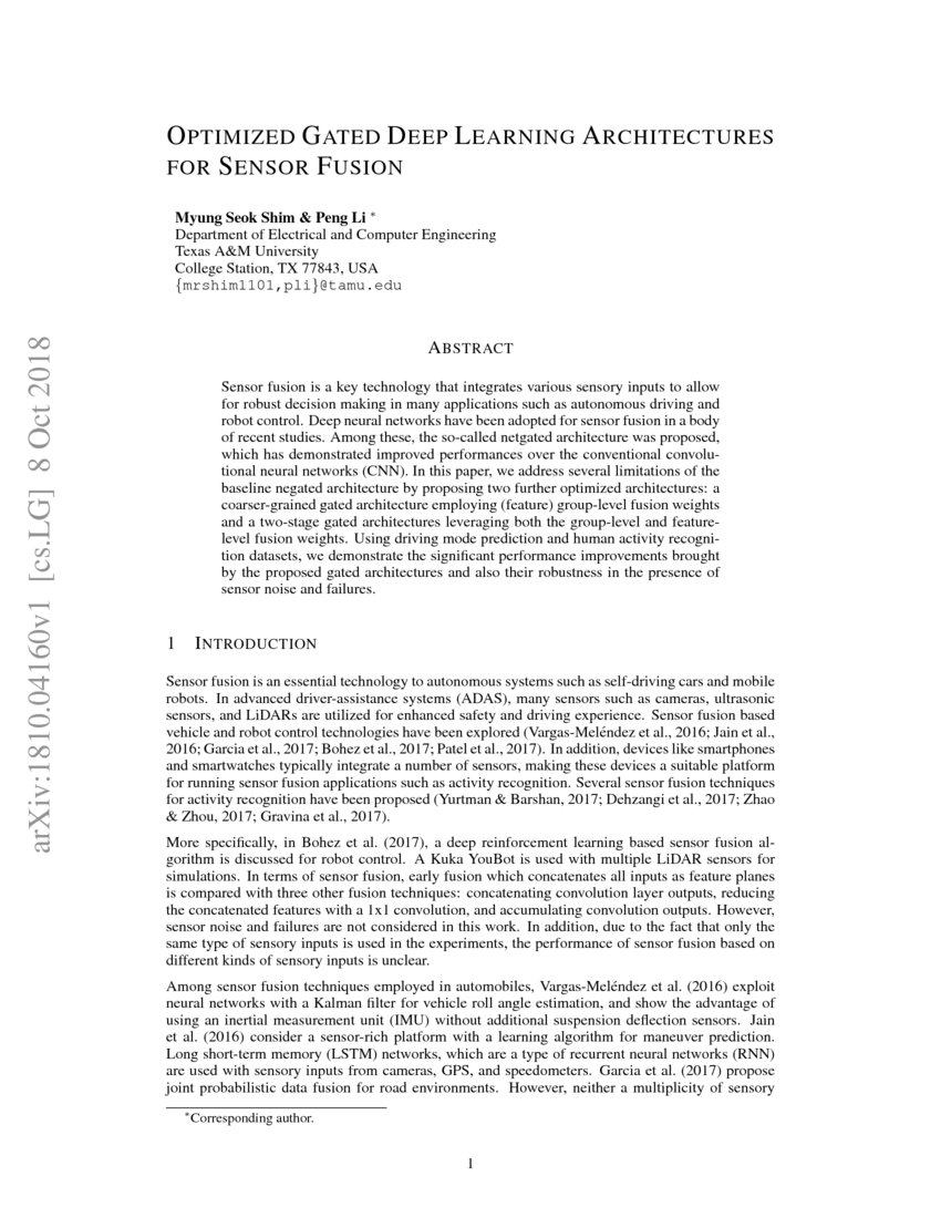 Optimized Gated Deep Learning Architectures for Sensor Fusion | DeepAI