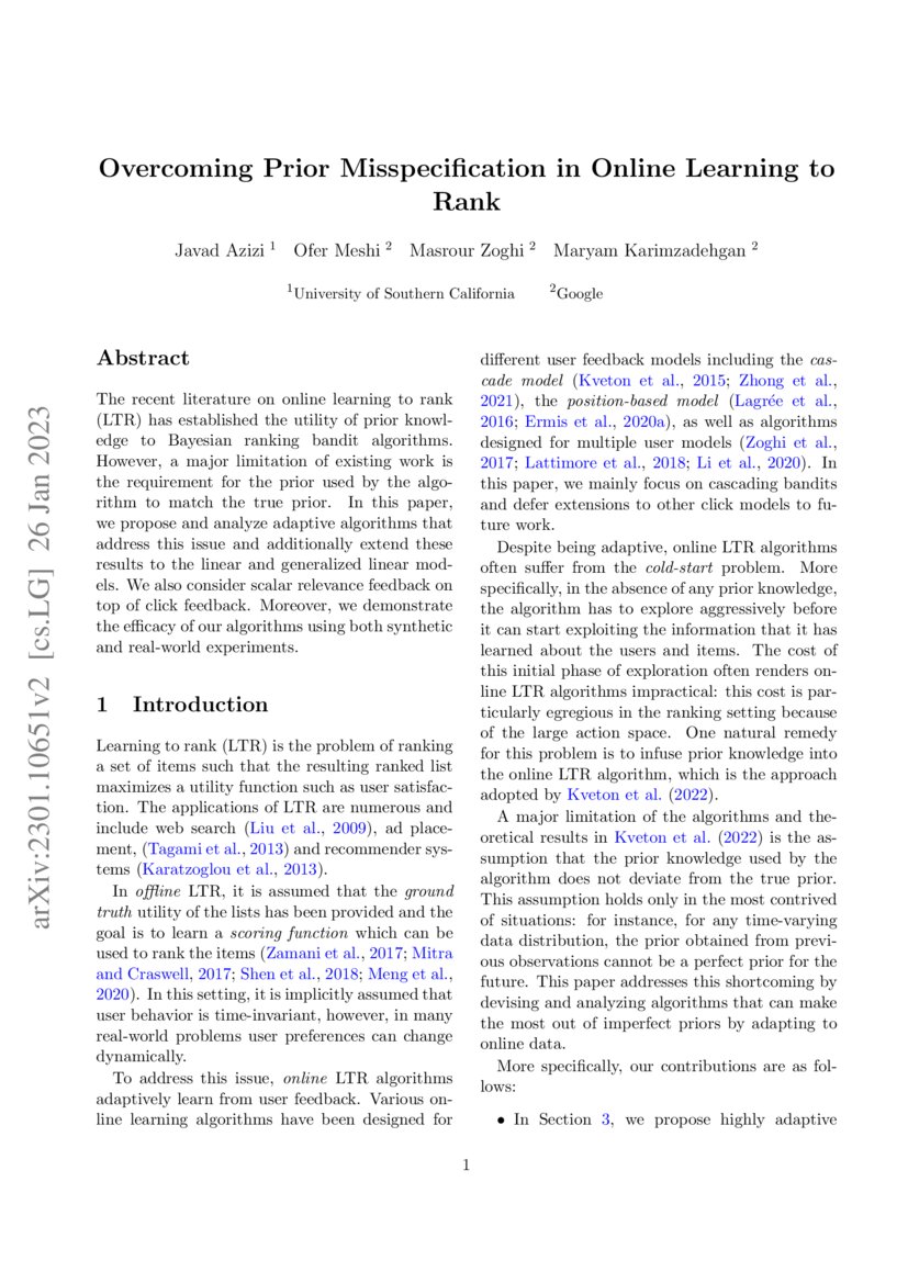 Prior Misspecification in Online Learning to Rank DeepAI