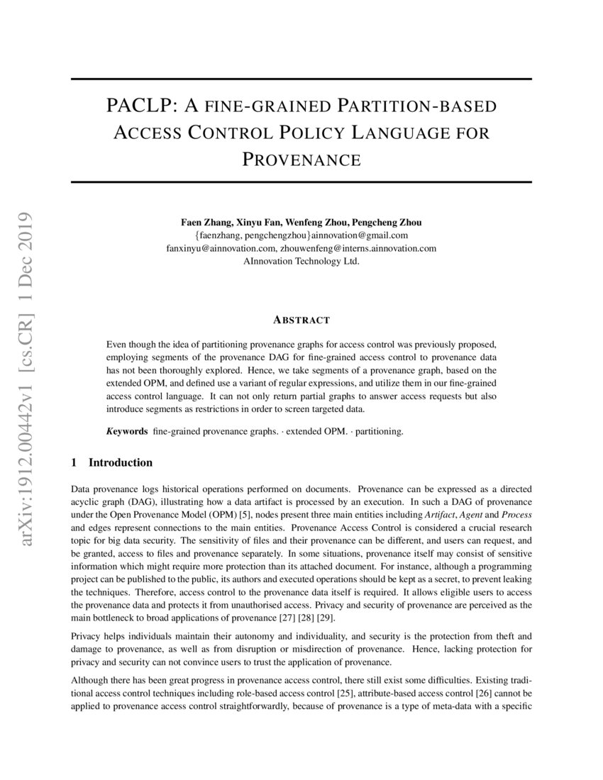 PACLP a finegrained partitionbased access control policy language