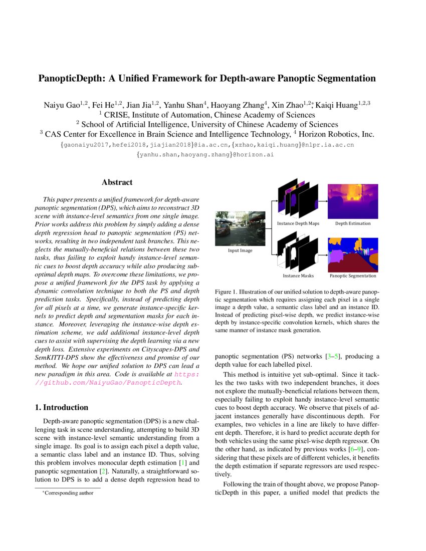 PanopticDepth: A Unified Framework for Depth-aware Panoptic ...