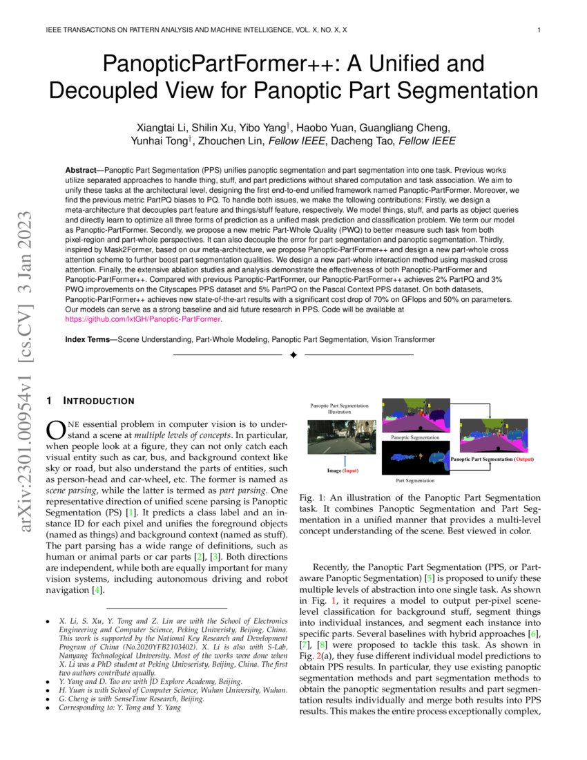 PanopticPartFormer++: A Unified and Decoupled View for Panoptic Part ...