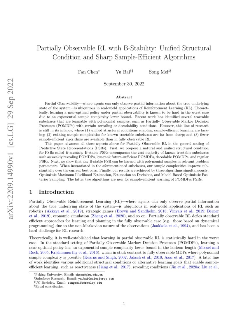 Partially Observable RL With B-Stability: Unified Structural Condition ...