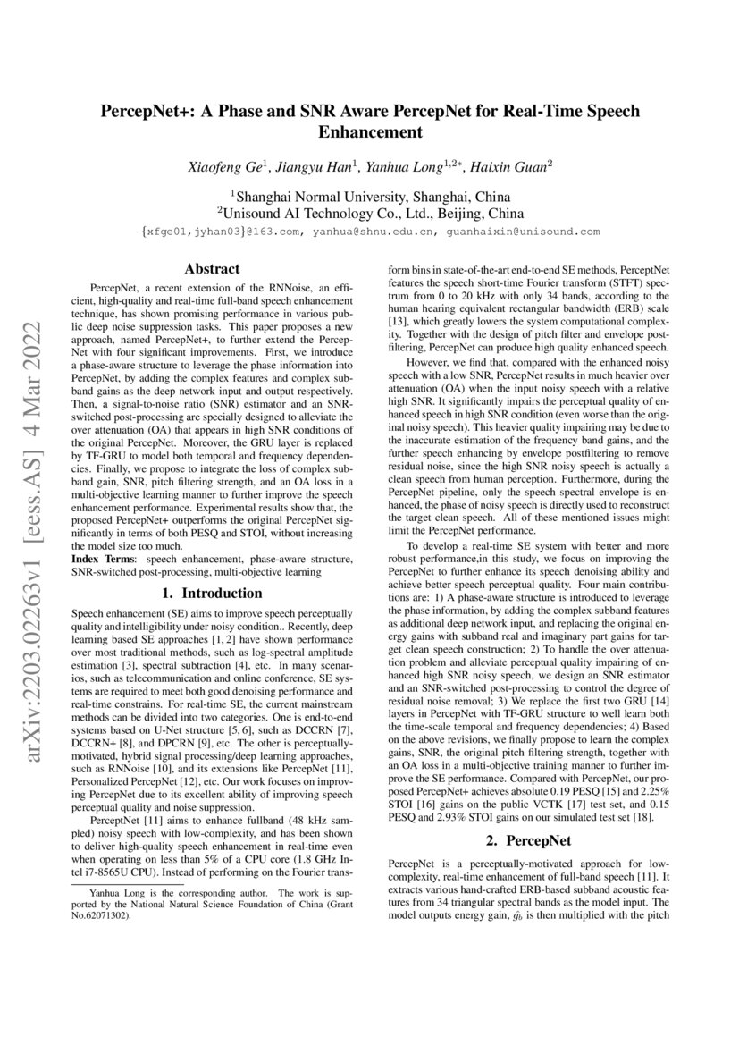 A Phase and SNR Aware for RealTime Speech