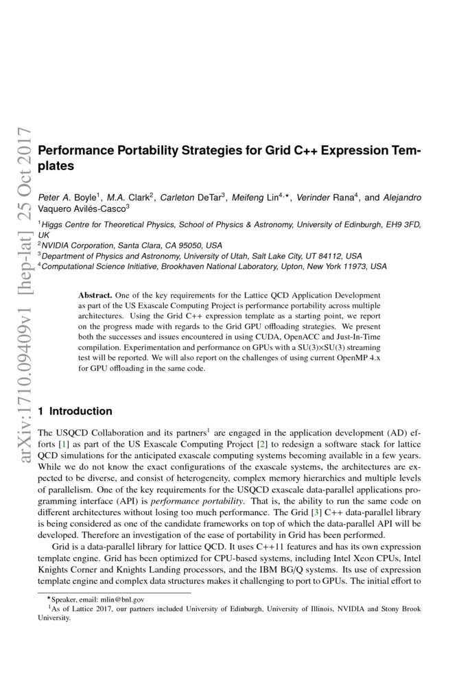 Performance Portability Strategies for Grid C++ Expression Templates DeepAI